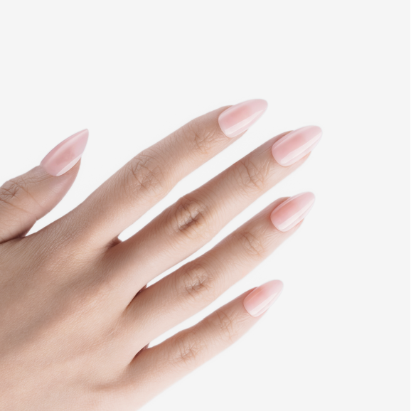soimea faux ongles à pression rose pétale forme amande, style classique medium, Faux ongles roses à coller, longueur moyenne. Par SOIMEA Paris