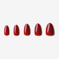 soimea faux ongles à pression rouges forme amande, style classique medium, finition laqué, Faux ongles rouges amande de longueur moyenne. Par SOIMEA Paris