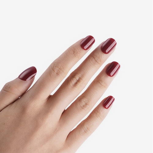 Elle est Sûre d'Elle faux ongles courts rouge carré arrondi – Soimea Paris