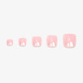 Faux ongles pour pieds press-on Rose Soleil rose chromé lumineux pour pédicure d’été