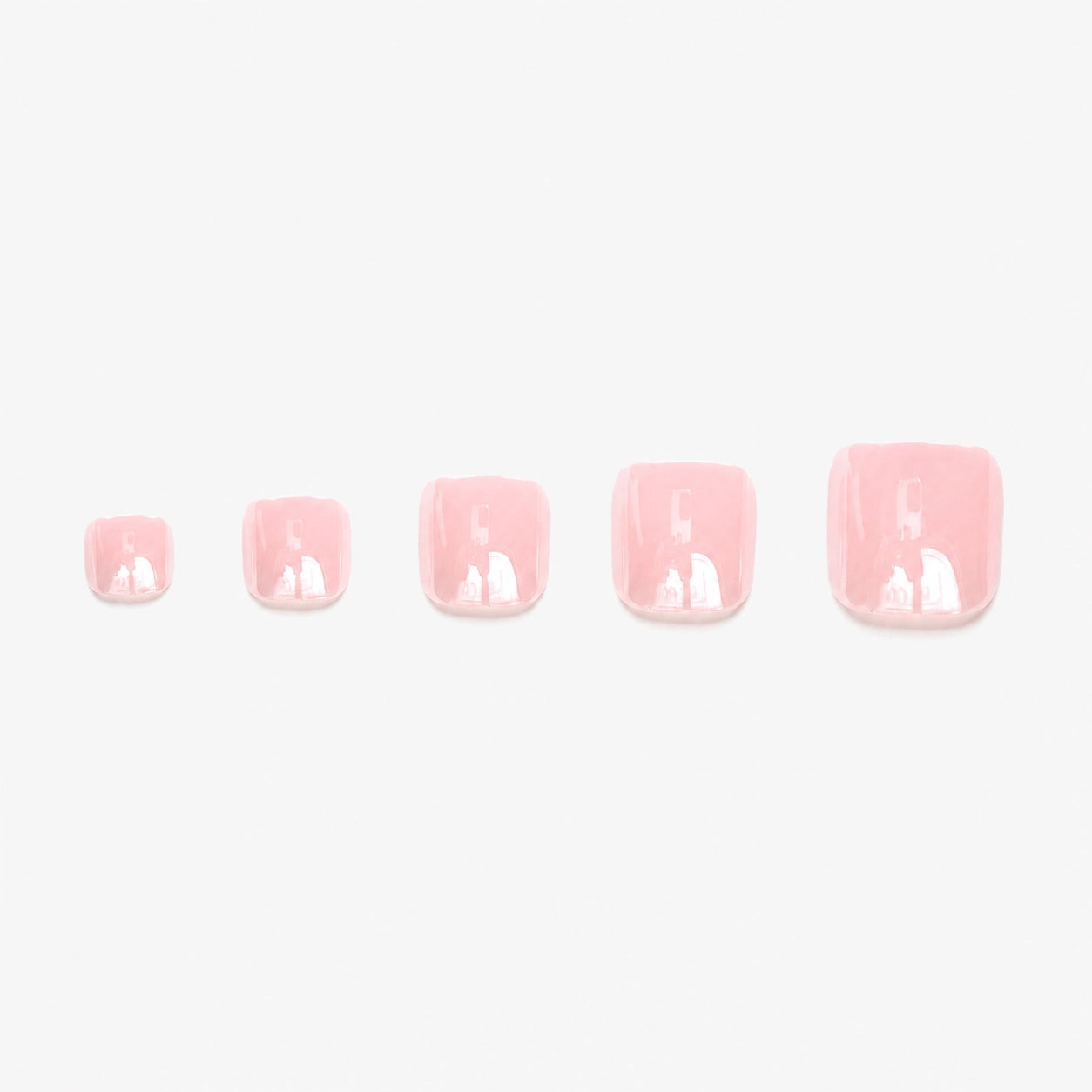 Faux ongles pour pieds press-on Rose Soleil rose chromé lumineux pour pédicure d’été