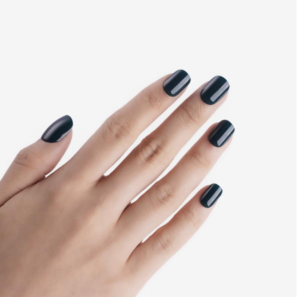 La Mystérieuse faux ongles vert turquoise bleu carré arrondi court laqué – Soimea