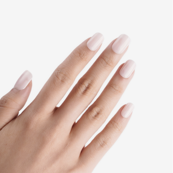 soimea faux ongles a pression rose pale forme carre style classique medium effet satine, Faux ongles rose naturel clair à coller – forme carrée, longueur moyenne. Par SOIMEA Paris