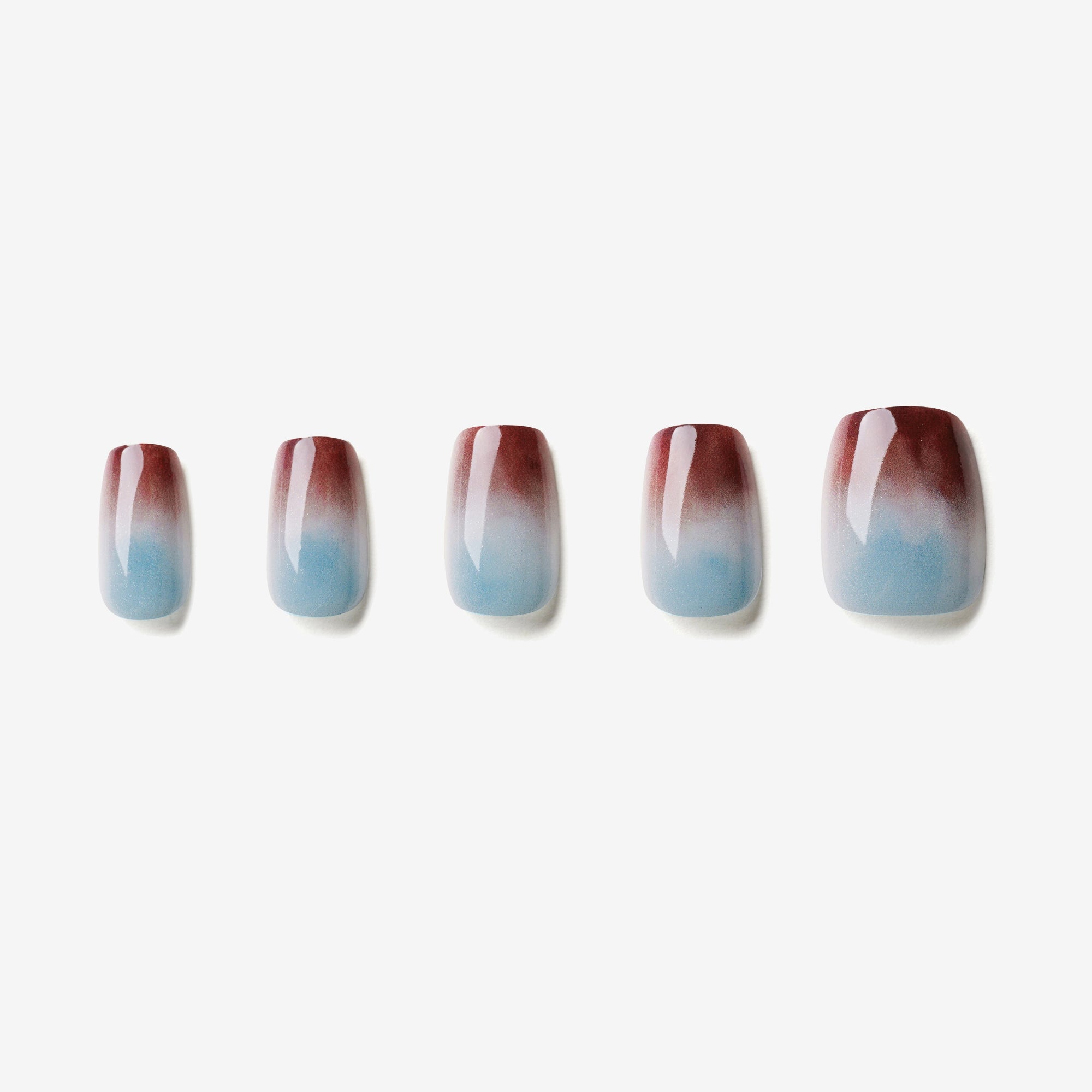Faux ongles ballerine dégradé crème menthe multicolore medium – Soimea Paris