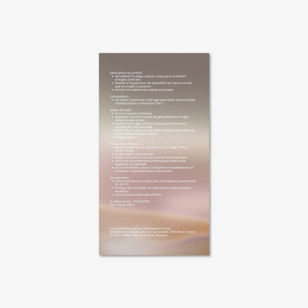 soimea faux ongles presson gel souple adhesif reutiliser