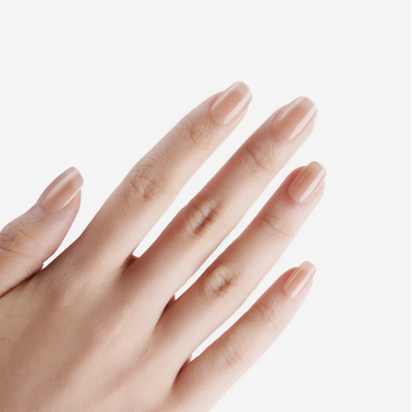 soimea faux ongles à pression French manucure à bordures blanches tres fines forme ballerine effet satiné, style classique medium, nude french style press-on nails