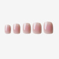 soimea faux ongles a pression rose timide forme squoval style classique court effet satiné, short press-on blush pink color nails with soap effect