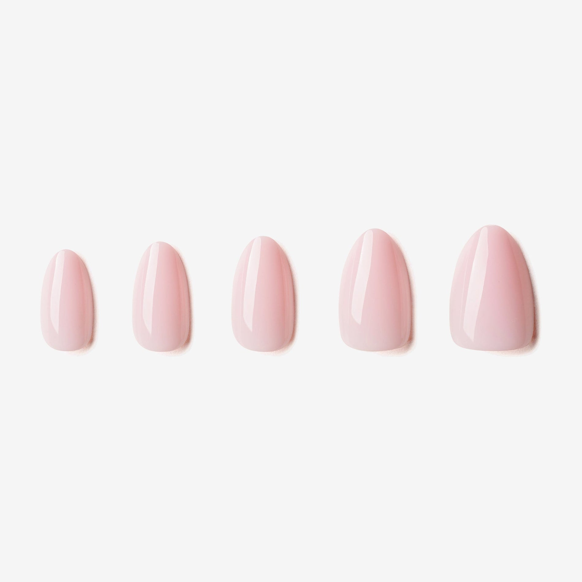 soimea faux ongles à pression rose petale forme amande, style classique medium, pink medium press-on nails