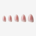 soimea faux ongles a pression rose timide forme amande style classique medium effet satiné, medium press-on blush pink color nails with soap effect