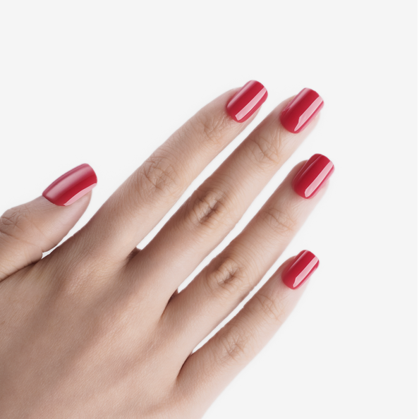 soimea faux ongles a pression rouge fluo forme carré style classique medium effet laqué, medium square press-on red nails